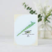 kaart van Galveston Island Texas USA (Staand voorkant)