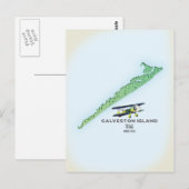 kaart van Galveston Island Texas USA (Voorkant / Achterkant)
