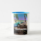 kaart van Galveston Island Texas USA Tweekleurige Koffiemok (Center)