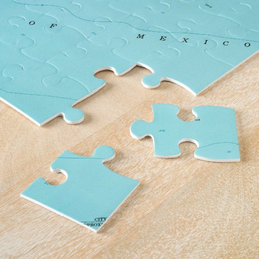  kaart van Galveston Texas (1954) 2 Legpuzzel (Zijkant)