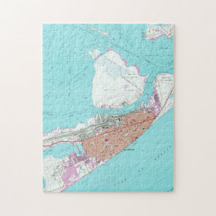 kaart van Galveston Texas (1954) 2 Legpuzzel
