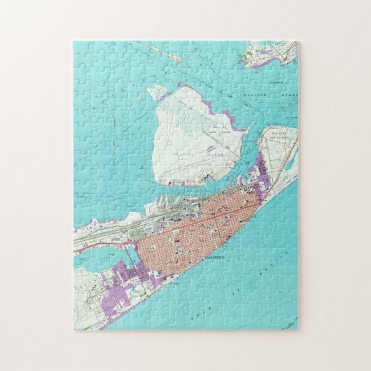  kaart van Galveston Texas (1954) Legpuzzel (Verticaal)
