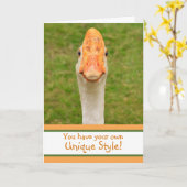 Kaart van gans en flattery Birthday (Gele Bloem)