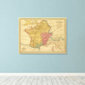 Kaart van Gaul Canvas Afdruk (Insitu (Houten vloer))