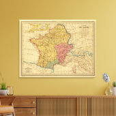 Kaart van Gaul Canvas Afdruk (Insitu (Woonkamer))