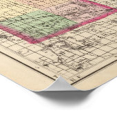 Kaart van Genesee County, Michigan Poster (Hoek)