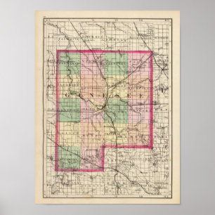 Kaart van Genesee County, Michigan Poster