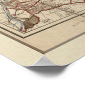  kaart van Genève rond 1900 Poster (Hoek)