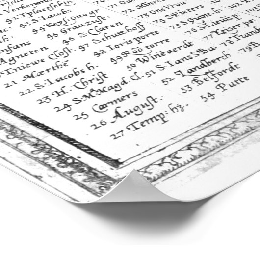  kaart van Gent België (1650) BW Poster (Hoek)