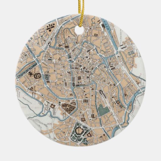  kaart van Gent België (1905) Keramisch Ornament (Voorkant)