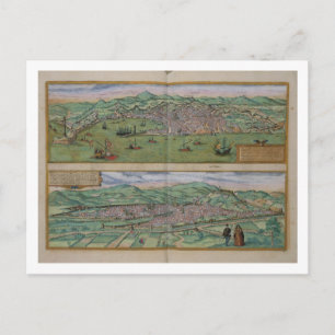 Kaart van Genua en Florence, uit 'Civitates Orbis