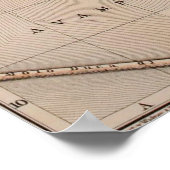 kaart van Genua Italië (1906) Poster (Hoek)