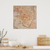 kaart van Genua Italië (1906) Poster (Keuken)