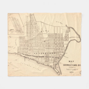  kaart van Georgetown (Washington D.C.) 1876 Fleece Deken