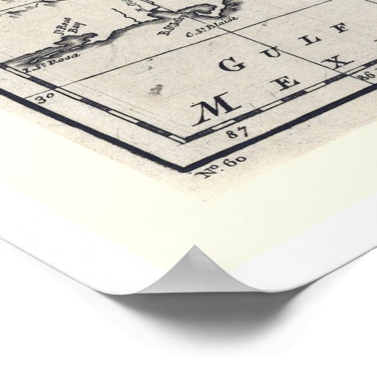 Kaart van Georgia en Carolinas door Bowen 1752 Poster (Hoek)