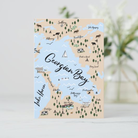 Kaart van Georgian Bay Note Kaart (Staand voorkant)