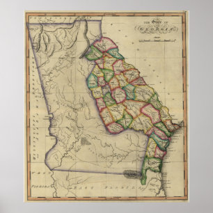 kaart van Georgië (1817) Poster