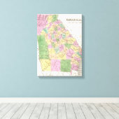  kaart van Georgië (1827) Canvas Afdruk