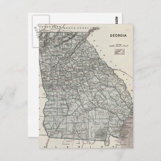 kaart van Georgië (1845) (Voorkant / Achterkant)