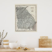  kaart van Georgië (1845) Poster (Keuken)