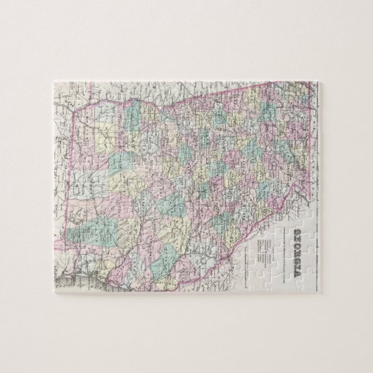  kaart van Georgië (1855) Legpuzzel (Horizontaal)