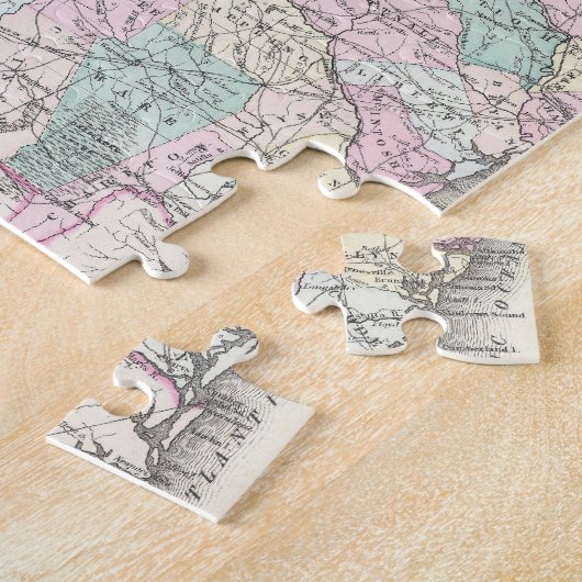  kaart van Georgië (1855) Legpuzzel (Zijkant)