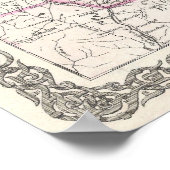 kaart van Georgië (1855) Poster (Hoek)