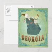 Kaart van Georgië - Groen (Voorkant / Achterkant)