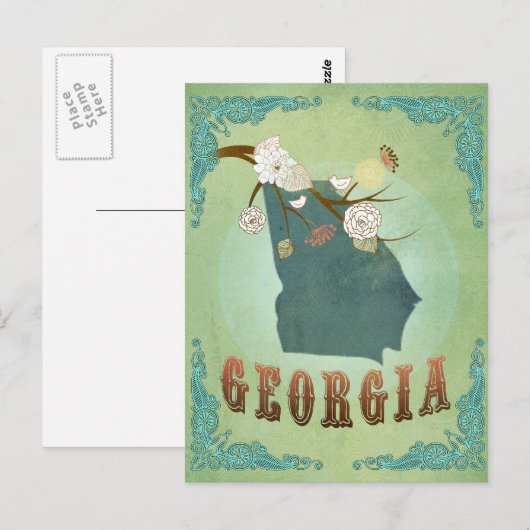 Kaart van Georgië - Groen (Voorkant / Achterkant)