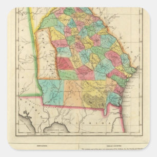 Kaart van Georgië Vierkante Sticker