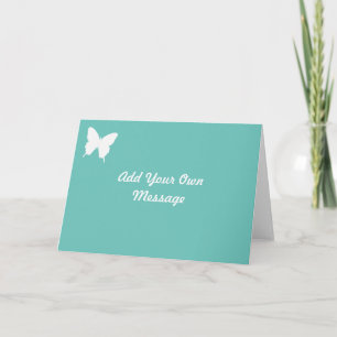 Kaart van gepersonaliseerde turquoise Butterfly-gr