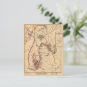 kaart van Gettysburg en Slachtoffers, juli 1863 (Staand voorkant)