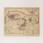 kaart van Gettysburg en Slachtoffers, juli 1863 Legpuzzel (Horizontaal)