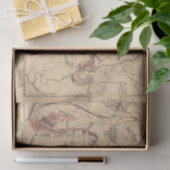 kaart van Gettysburg, juli 1863 ontkoppeling Tissuepapier (Geschenk)