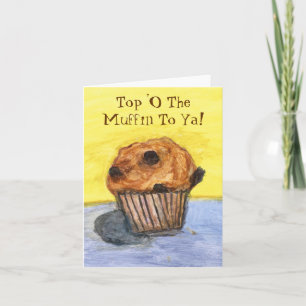 Kaart van geverfde chocolade Chip Muffin Note
