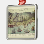 Kaart van Gibraltar 1765 Metalen Ornament (Links)