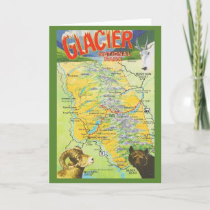 Kaart van Glacier National Park uit het verleden