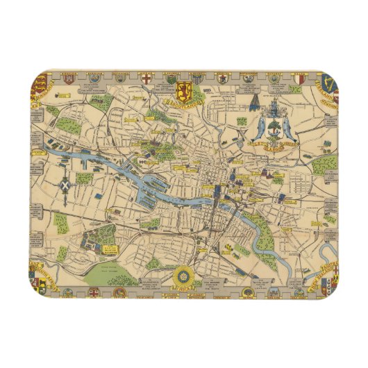 Kaart van Glasgow, Engeland Magneet (Horizontaal)