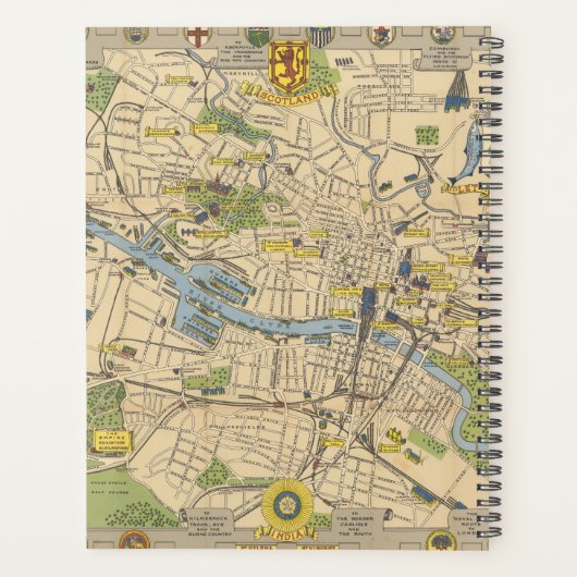 Kaart van Glasgow, Engeland Planner (Achterkant)