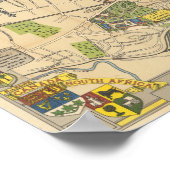 Kaart van Glasgow, Engeland Poster (Hoek)