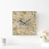 Kaart van Glasgow, Engeland Vierkante Klok (Huis)