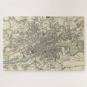 kaart van Glasgow Scotland (1872) Legpuzzel