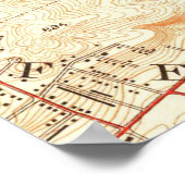  kaart van Glendale California (1928) Poster (Hoek)