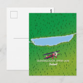 kaart van Glendalough Upper Lake Ireland (Voorkant / Achterkant)