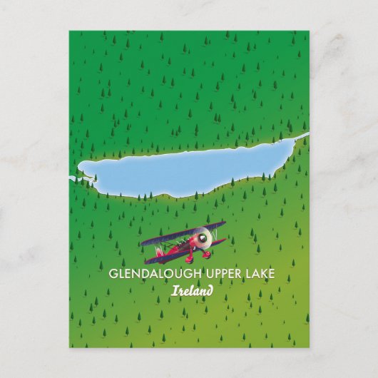 kaart van Glendalough Upper Lake Ireland (Voorkant)
