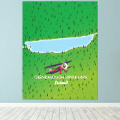 kaart van Glendalough Upper Lake Ireland Canvas Afdruk (Insitu (Houten vloer))