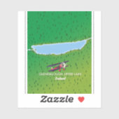 kaart van Glendalough Upper Lake Ireland Sticker (Vel)