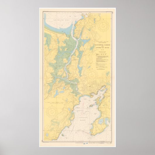  kaart van Gloucester MA (1949) Poster (Voorkant)