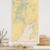  kaart van Gloucester MA (1949) Poster (Keuken)