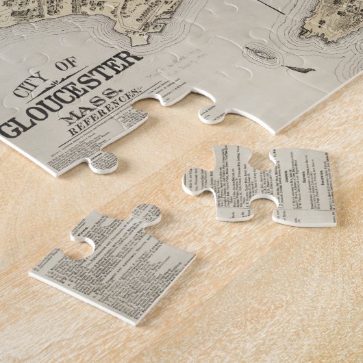  kaart van Gloucester Massachusetts (1873) Legpuzzel (Zijkant)